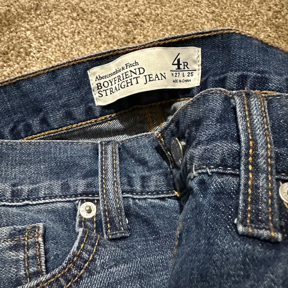 Abercrombie & Fitch blue Boyfriend Straight Leg Jeans - Picture 4 of 7
